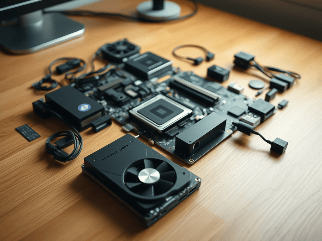 Alucinação de uma inteligência artificial para um PC desmontado.